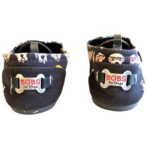Skechers Bobs Go Fetch Women Size 7 Dog Print Slip On Shoe Black Dogs Comfort